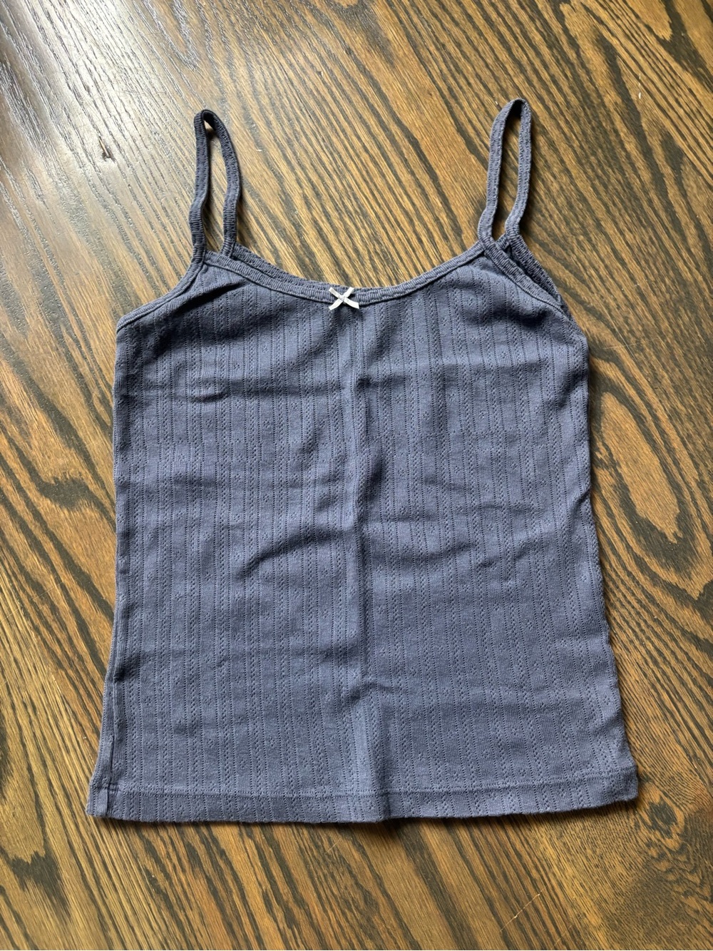Brandy Melville Faded navy Ribbed Camisole Tank Top with bow detail